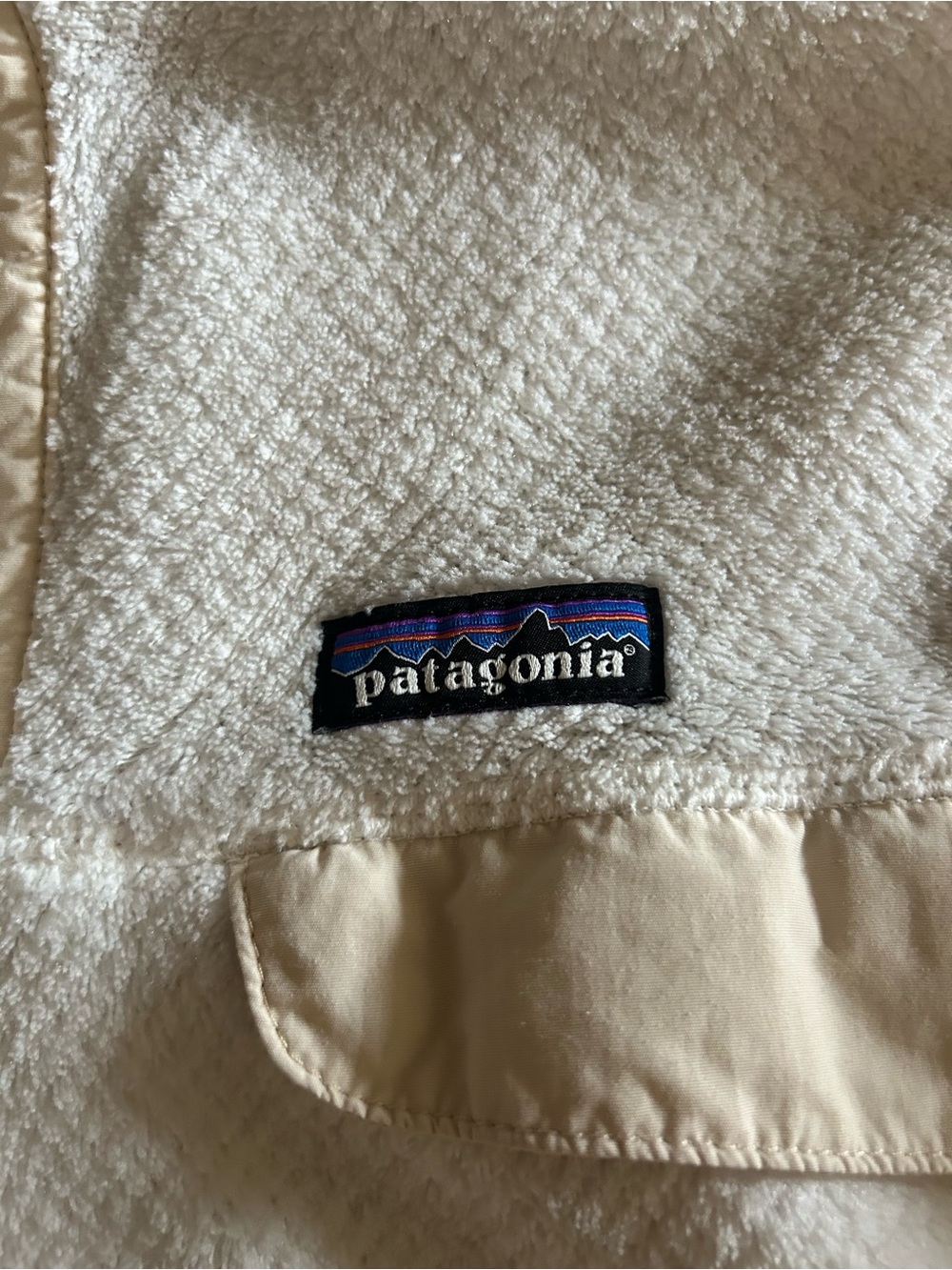 White Patagonia Fleece Snap Up 1/4 Zip Pullover- Medium - Picture 2 of 4